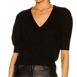 KHAITE Sierra Black V-Neck Sweater